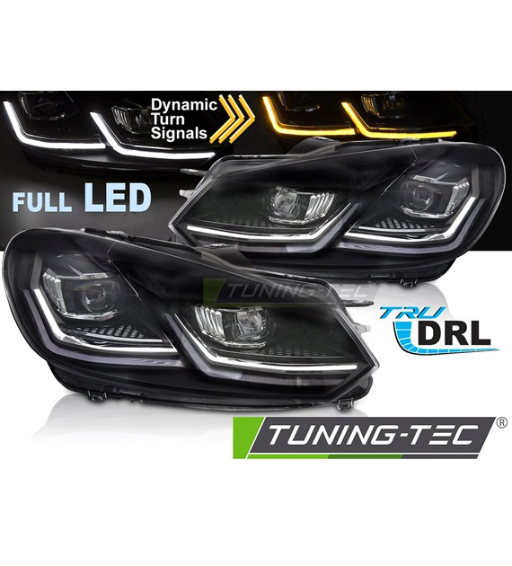 SCHEINWERFER VOLL-LED SILBER DRL SEQ passt VW GOLF 6 08-12