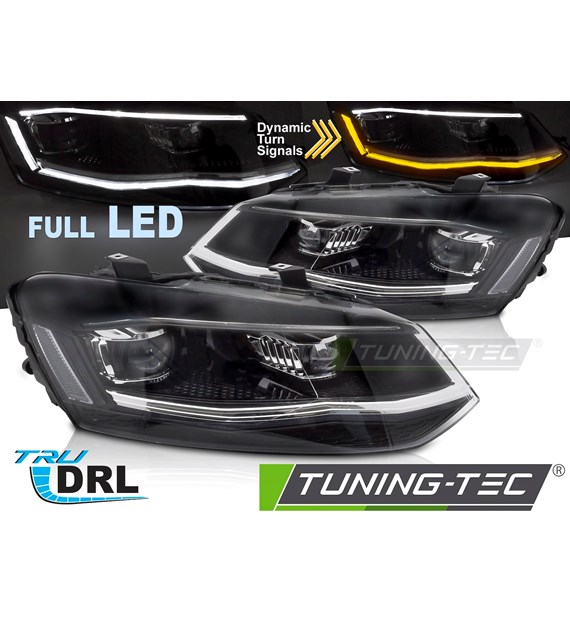 SCHEINWERFER LED SILBER DRL SEQ passt VW POLO 6R 09-17